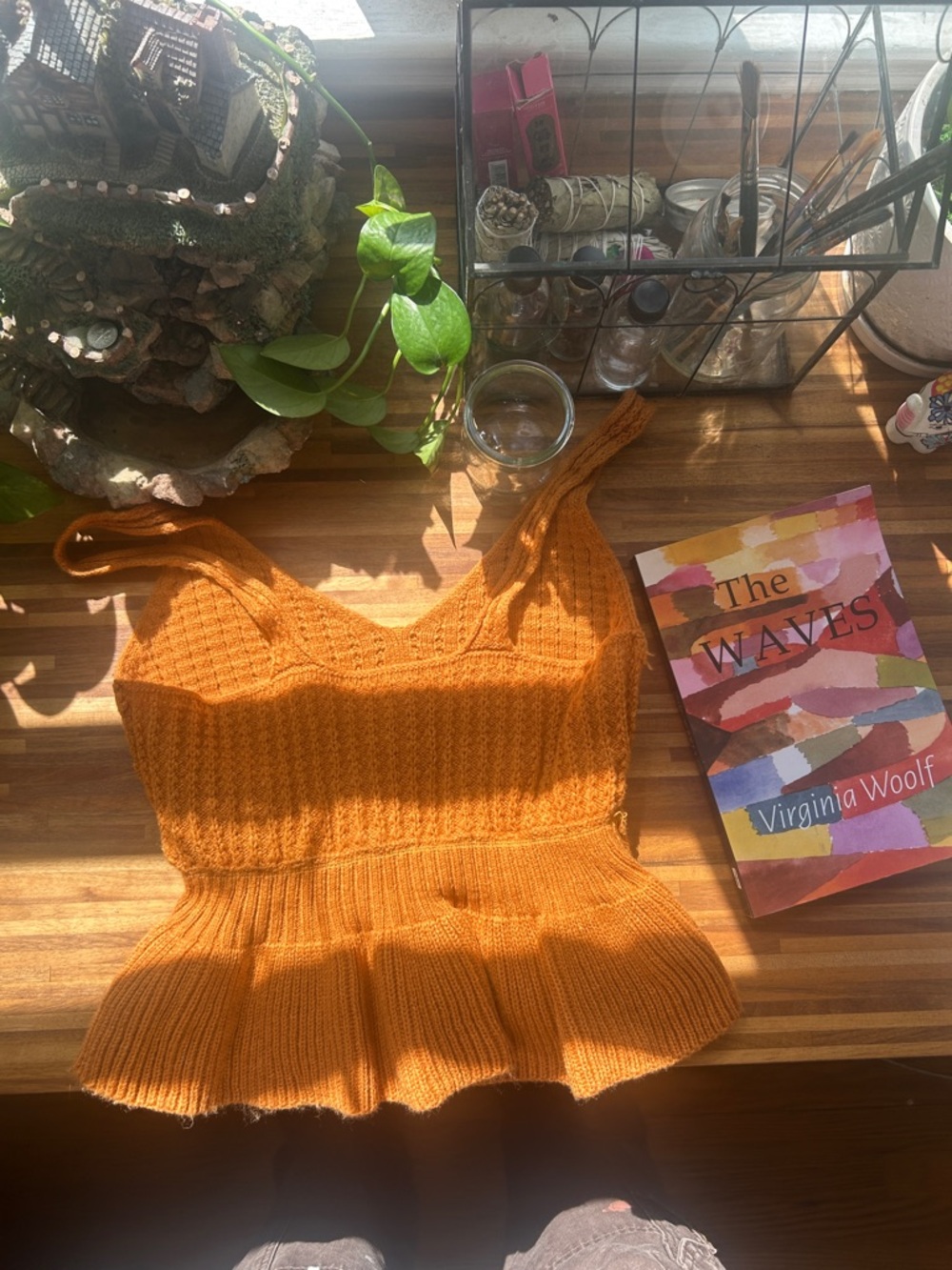 Peplum and Ruffle Knit Tank Top